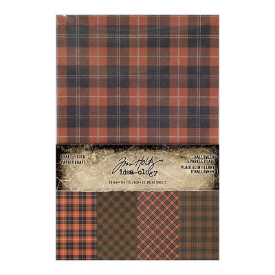 Kraft Stock Sparkle Plaid Halloween 2024