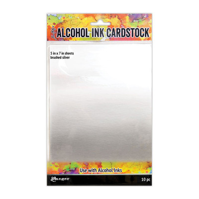 Alcohol Ink Cardstock Brushed Silver 5x7