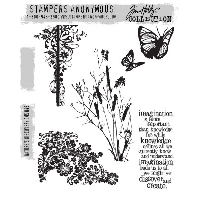 Stampers Anonymous Tim Holtz® Cocktails Blueprint Cling Stamp Set
