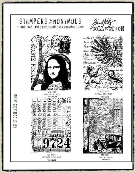 Tim Holtz Cling Mount Stamps - Calendar 2 CMS035