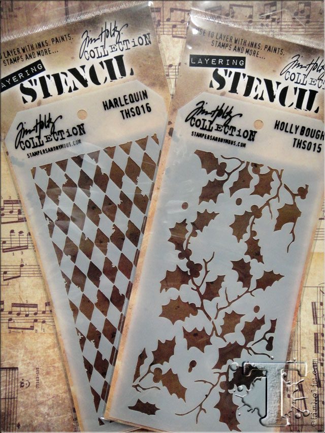 Tim Holtz Layered Stencil Set 3/Pkg-Shifter Harlequin