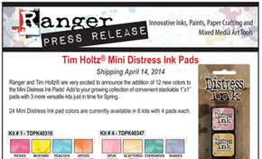 Tim Holtz Distress Mini Ink Pads 4/Pkg-Kit 18 - PREORDER - 789541082002