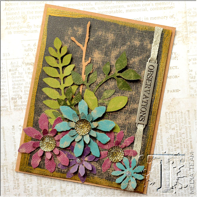 oversvømmelse vant Maleri observations floral card… | Tim Holtz