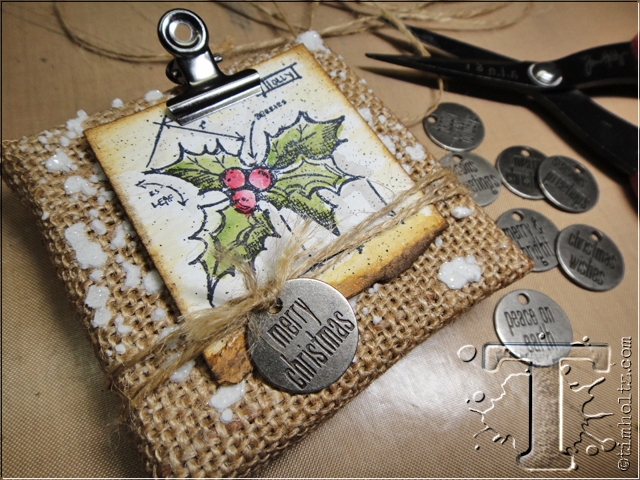 Festive Mini Burlap Panels by Tim Holtz | www.timholtz.com