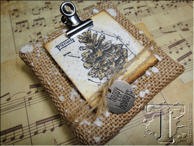 Festive Mini Burlap Panels by Tim Holtz | www.timholtz.com