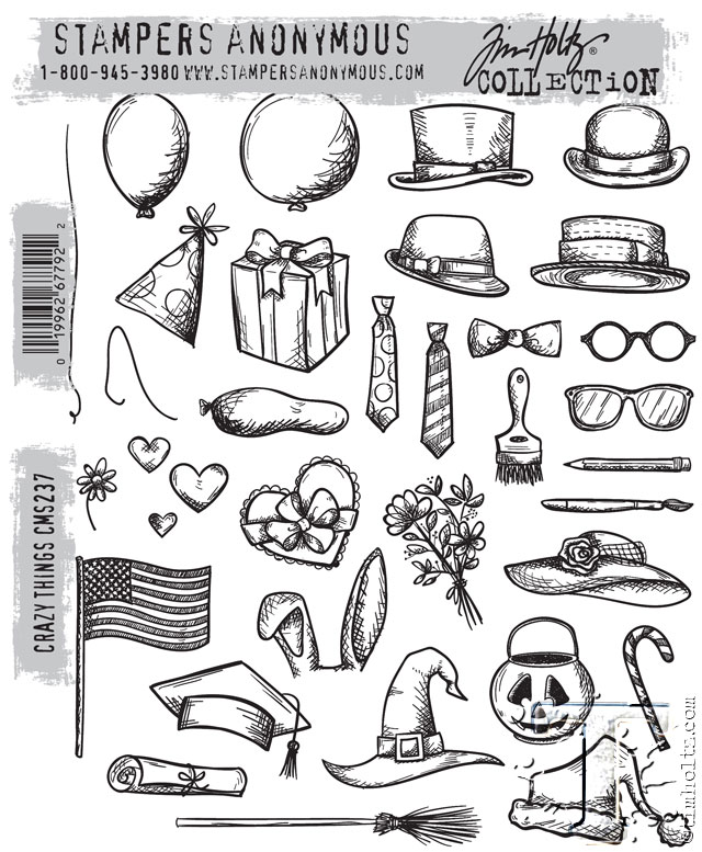 Stamper's Anonymous / Tim Holtz - Cling Mounted Rubber Stamp Set - Tattered  Christmas