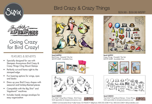Mini Crazy Bird Stampers Anonymous Tim Holtz Stamps