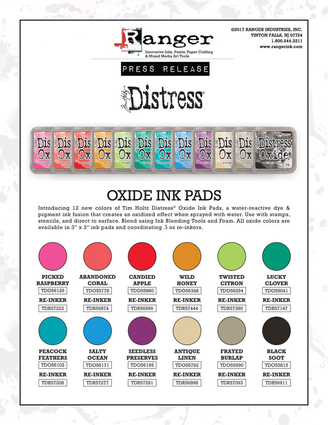 12 new distress oxide colors… Tim Holtz