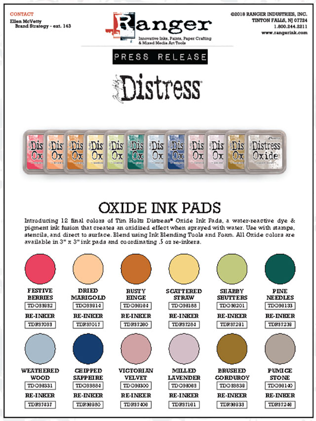 final 12 distress oxide colors Tim Holtz