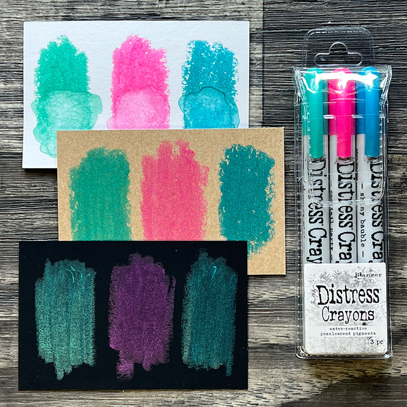  Tim Holtz Distress 2022 Pearlescent Crayons: Holiday Set #3  and #4 & Distress Holiday Woodgrain cardstock - Limited Edition - Three  Item Bundle : Arts, Crafts & Sewing