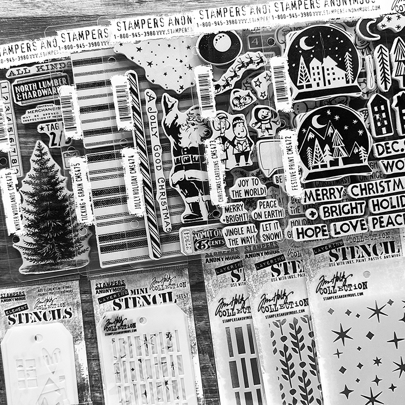  Tim Holtz Stampers Anonymous Festive Print Cling Stamp Set +  Carnora Mesh Storage Bag, September 2023 Release (CAR2CMS472) : Arts,  Crafts & Sewing